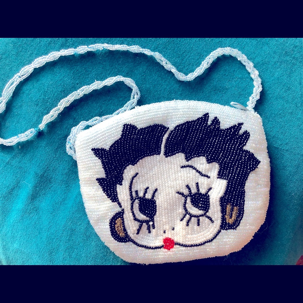 Vintage glass beaded Betty Boop purse satchel